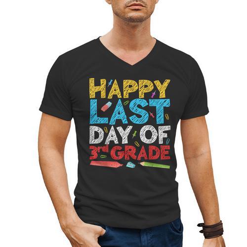 Happy Last Day Of 3rd Grade Shirt Third Grade Graduation Men's V-Neck T-Shirt - Best Gift Smart