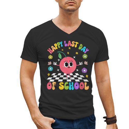 Happy Last Day Of School Student Graduation Men's V-Neck T-Shirt - Best Gift Smart
