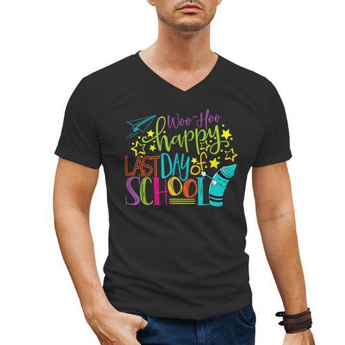 Happy Last Day Of School Student Teacher Graduation Men's V-Neck T-Shirt - Best Gift Smart