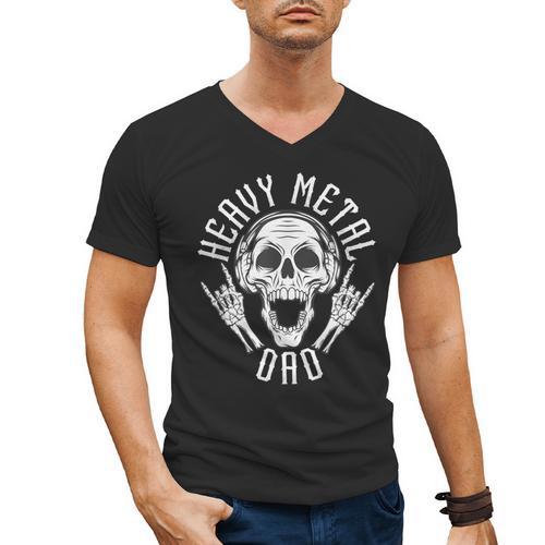 Heavy Metal Dad Shirt Rock Metalhead Heavy Metal Dad Men's V-Neck T-Shirt - Father's Day Fun
