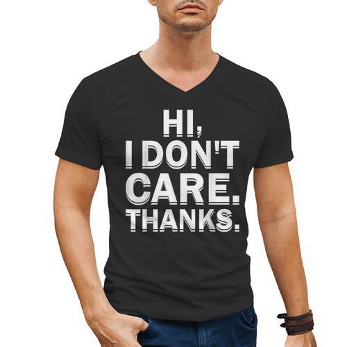 Hi I Don't Care Thanks Antisocial Introvert Men's V-Neck T-Shirt - Raresse