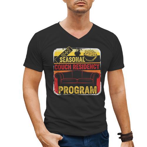 Hibernation Mode Fall And Winter Meme Introvert Vibes Humor Men's V-Neck T-Shirt - Raresse