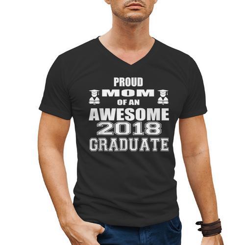 High School Graduation Mom T Shirt College Graduation Men's V-Neck T-Shirt - Best Gift Smart
