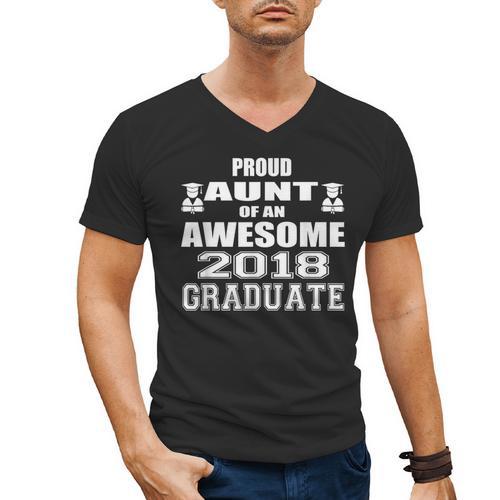 High School Graduation T Shirt College Graduation Aunt Men's V-Neck T-Shirt - Best Gift Smart