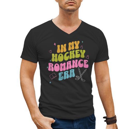 In My Hockey Romance Era Hockey Romance Reader Book CLub Men's V-Neck T-Shirt - Bookorys CA