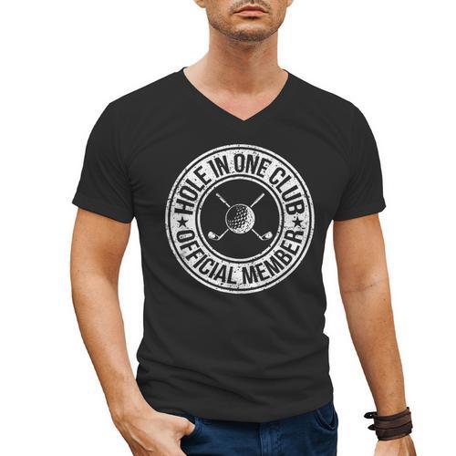 Hole In One Golf Dad & Cart Golfer Men's V-Neck T-Shirt - Father's Day Fun