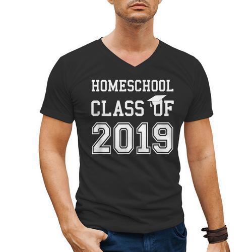 Homeschool Graduation Shirt Class Of 2019 T Shirt Men's V-Neck T-Shirt - Best Gift Smart