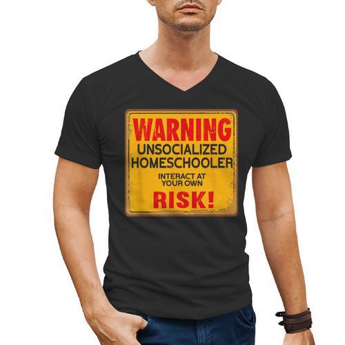 Homeschool Homeschooler Home Lesson Introvert Student Men's V-Neck T-Shirt - Raresse