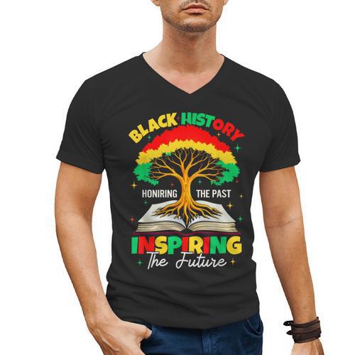 Honoring Past Inspiring Future History Month Book Tree Men's V-Neck T-Shirt - Bookorys