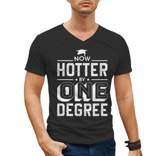 Now Hotter By One Degree Graduation Grade Student Men's V-Neck T-Shirt - Best Gift Smart