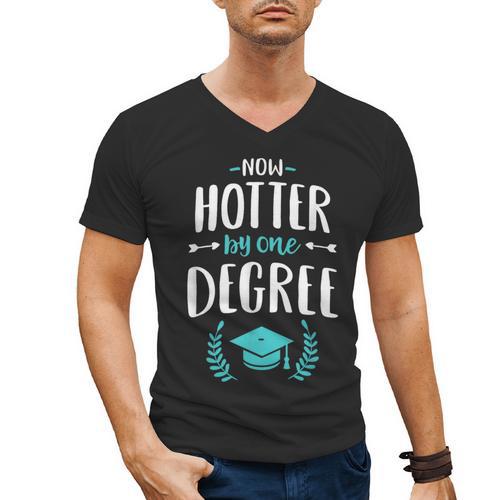 Now Hotter By One Degree Shirt Class Of 2024 Graduation Men's V-Neck T-Shirt - Best Gift Smart