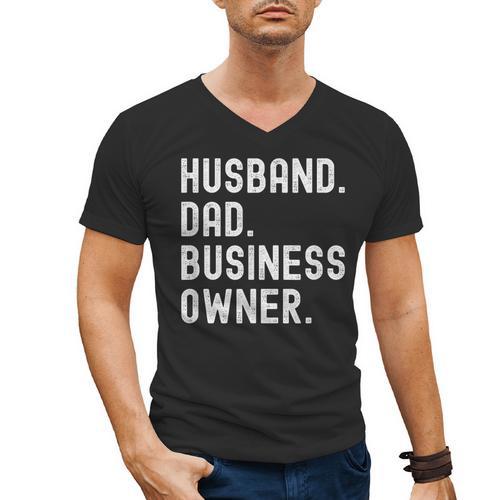 Husband Dad Business Owner CEO Entrepreneur Men Men's V-Neck T-Shirt - Father's Day Fun