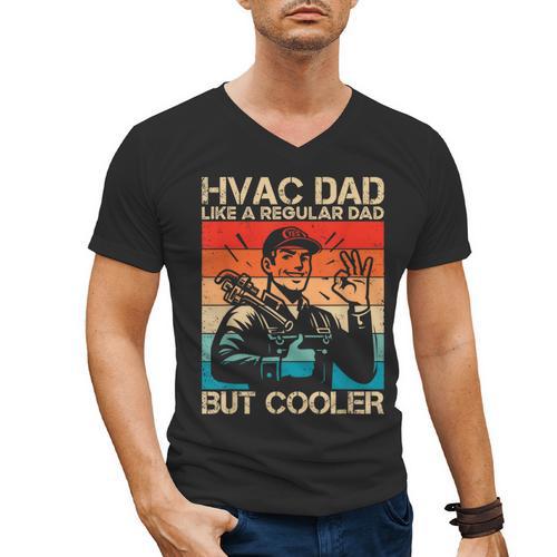 HVAC Dad HVAC Technician Mechanic Repairman Men's V-Neck T-Shirt - Father's Day Fun