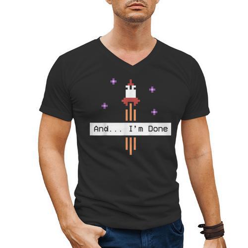 And I'm Done Rocket Graduation Retro Look Men's V-Neck T-Shirt - Best Gift Smart