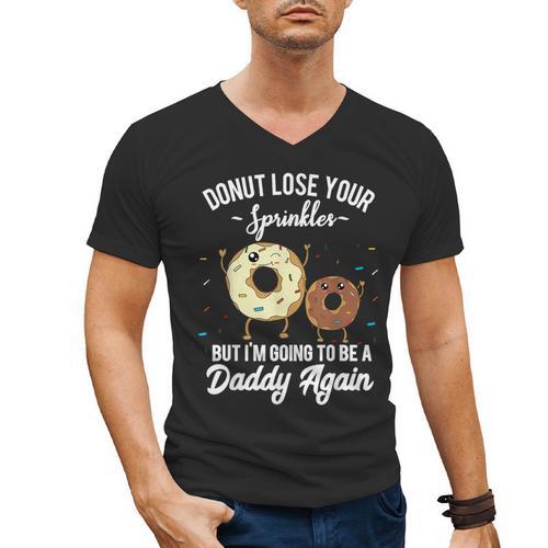 I'm Going To Be a Daddy Again Pregnancy Announcement Quote Men's V-Neck T-Shirt - Father's Day Fun