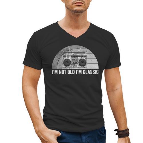 I'm Not Old I'm Classic Retro Boombox Nostalgia Men's V-Neck T-Shirt - Figerry