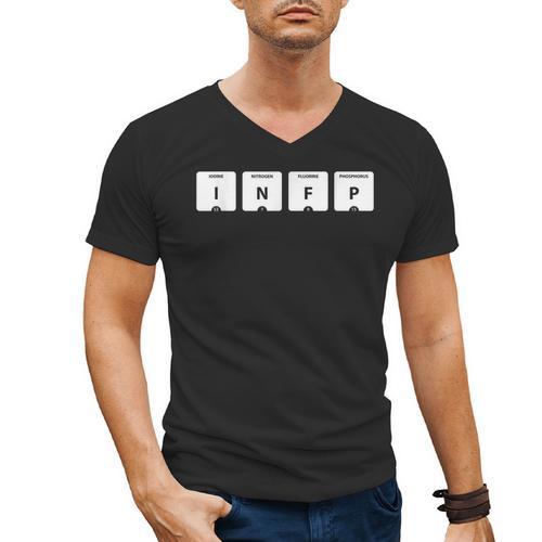 INFP Mediator Personality Type Periodic Table Introvert Men's V-Neck T-Shirt - Raresse