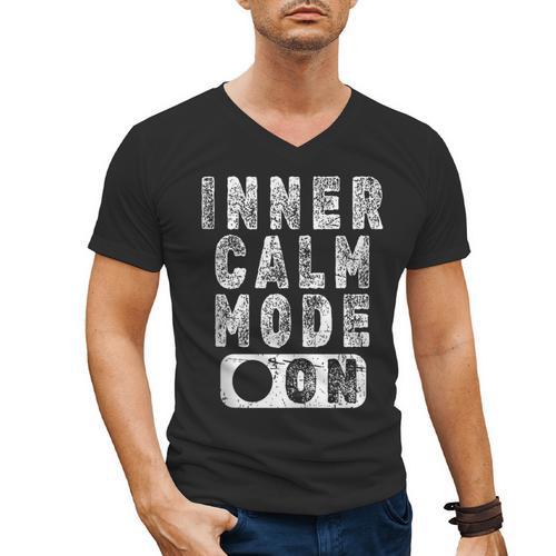 Inner Calm Mode On Introvert Saying Men's V-Neck T-Shirt - Raresse