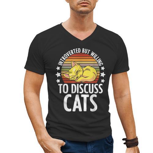 Introvert Cat Kitten Quote For Feline Whisperer Men's V-Neck T-Shirt - Raresse