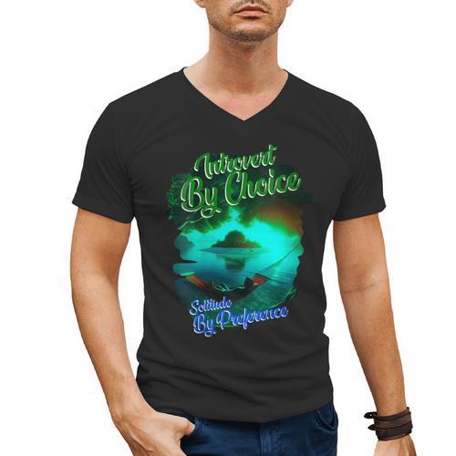Introvert Choice Solitude By Preference Men's V-Neck T-Shirt - Raresse