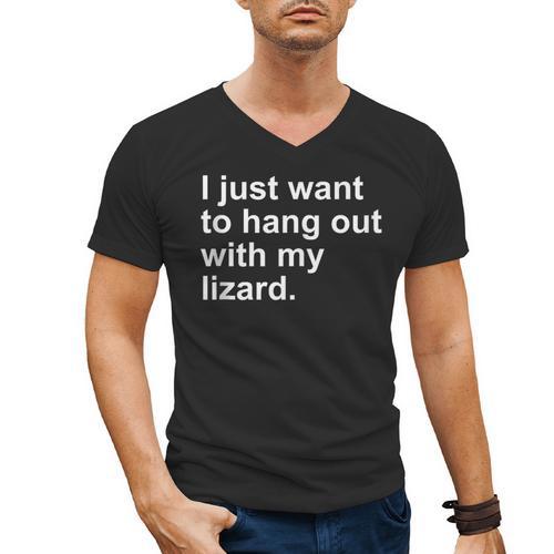 Introvert Lizard Owner Men's V-Neck T-Shirt - Raresse
