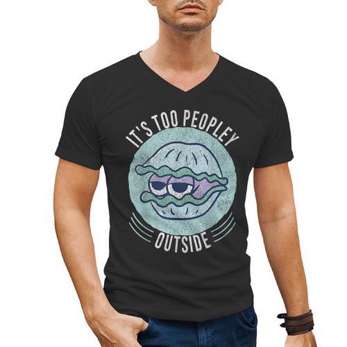Introvert Too Peopley Anti-Social Shy Person Men's V-Neck T-Shirt - Raresse