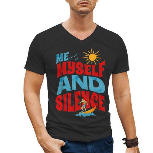 Introvert Relaxation Me Myself And Silence Summer Vacation For Men Women Men's V-Neck T-Shirt - Raresse