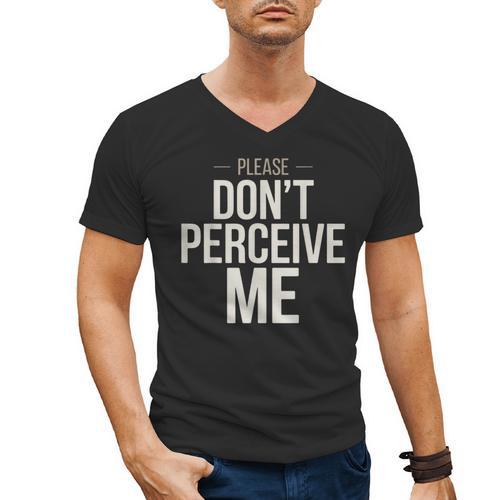 Introvert Saying Please Dont Perceive Me Social Humor Men's V-Neck T-Shirt - Raresse