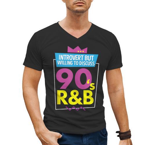 Introvert But Willing To Discuss 90s R&B 1990s Kid Men's V-Neck T-Shirt - Raresse