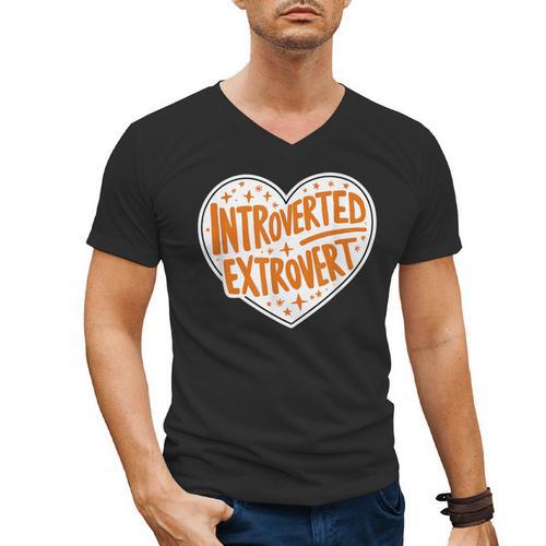 Introverted Extrovert People Hater Calm Peace Lover Men's V-Neck T-Shirt - Raresse