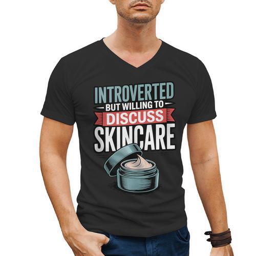 Introverted But Willing Discuss Skincare Men's V-Neck T-Shirt - Raresse