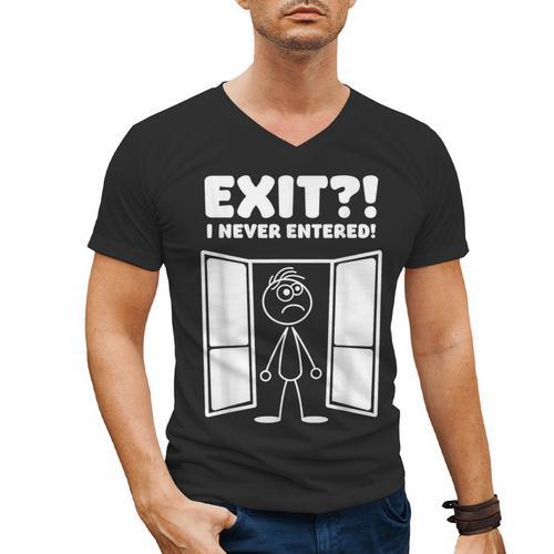 Irony Sarcasm Introvert Dry Humor Comic Cartoon Geek Nerd Men's V-Neck T-Shirt - Raresse