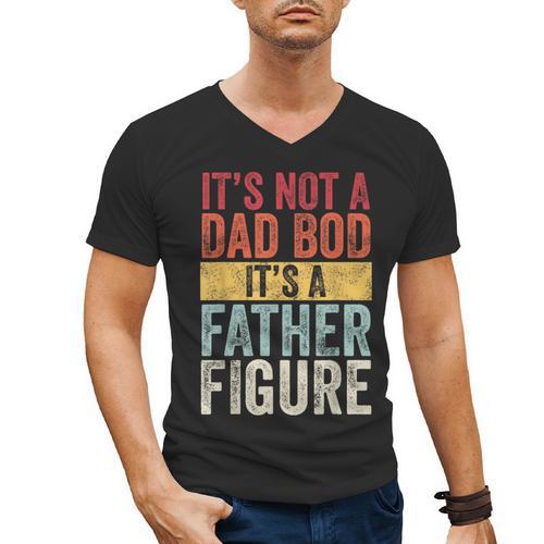 It's Not A Dad Bod It's A Father Figure Retro VintageShort Sleeve Men's V-Neck T-Shirt - Father's Day Fun