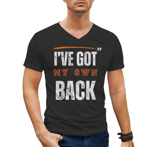 I’VE GOT MY OWN BACK INTROVERT Words On Back Men's V-Neck T-Shirt - Raresse