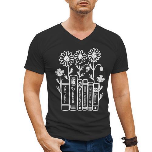 Jane Austen Books Men's V-Neck T-Shirt - Bookorys