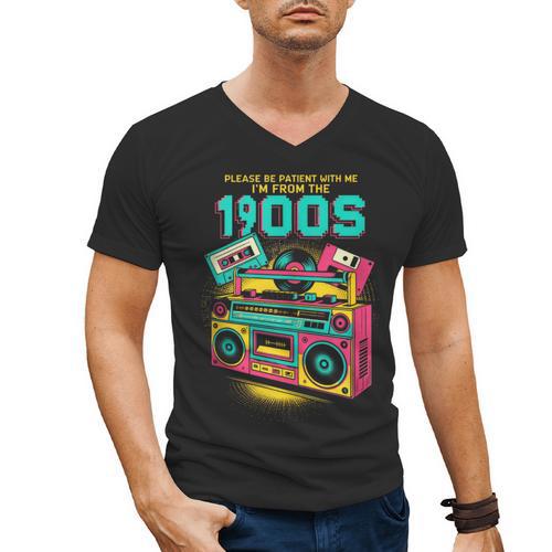 Joke 90s Please Be Patient With Me I'm From The 1900s Men's V-Neck T-Shirt - Figerry