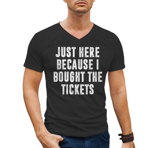 Just Here Because I Bought The Tickets K-Pop Dad Joke Men's V-Neck T-Shirt - Father's Day Fun