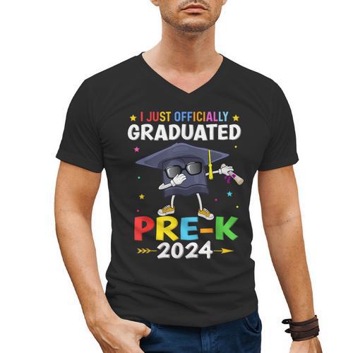 I Just Officially Graduated Pre k Graduation 2024 Pre-K Kids Men's V-Neck T-Shirt - Best Gift Smart