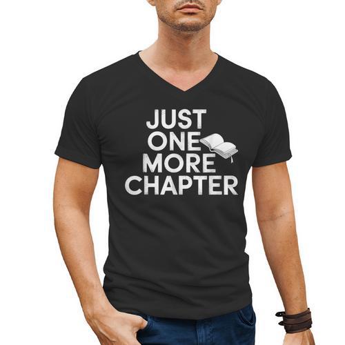 Just One More Chapter Book Lover Quote Men's V-Neck T-Shirt - Bookorys CA