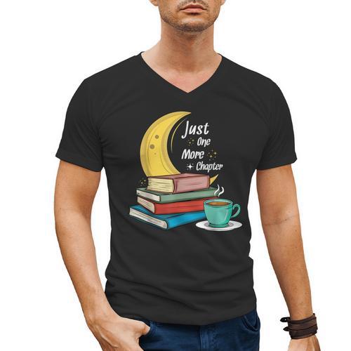 Just One More Chapter Love Book Reading Men's V-Neck T-Shirt - Bookorys