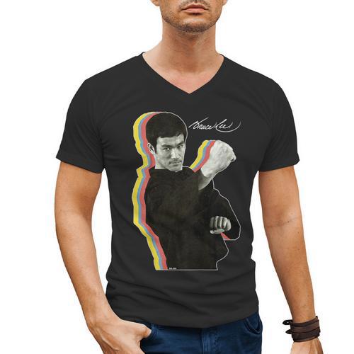 Kids Bruce Lee Photo From Fighting Method Book Kids Men's V-Neck T-Shirt - Bookorys DE