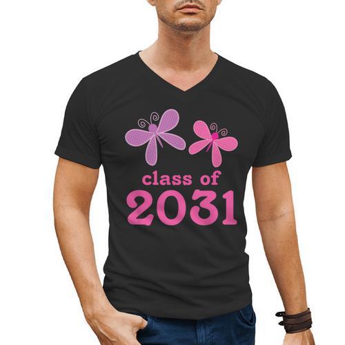 Kids Class Of 2031 Kindergarten Girls Graduation T-Shirt Men's V-Neck T-Shirt - Best Gift Smart