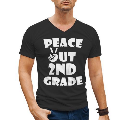 Kids Peace Out 2ND Grade For Graduation Men's V-Neck T-Shirt - Best Gift Smart
