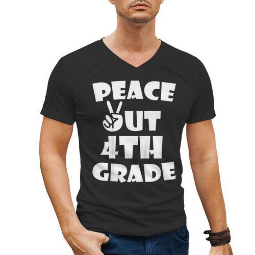Kids Kids Peace Out 4th Grade For Graduation Men's V-Neck T-Shirt - Best Gift Smart