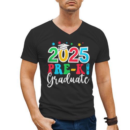 Kids Pre-K Graduate 2025 Preschool Graduation Class Of 2025 Kids Men's V-Neck T-Shirt - Best Gift Smart