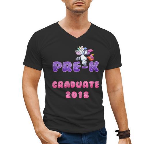 Kids Kids Pre-K PreSchool Unicorn Graduation T Shirt Men's V-Neck T-Shirt - Best Gift Smart