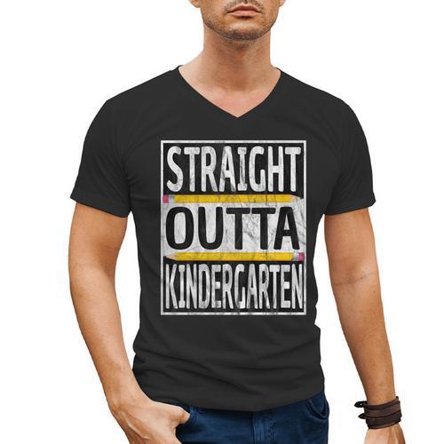 Kids Straight Outta Kindergarten Graduation Men's V-Neck T-Shirt - Best Gift Smart