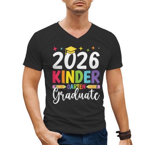 Kindergarten Graduate 2026 Preschool Graduation Kid Boy Girl Men's V-Neck T-Shirt - Best Gift Smart