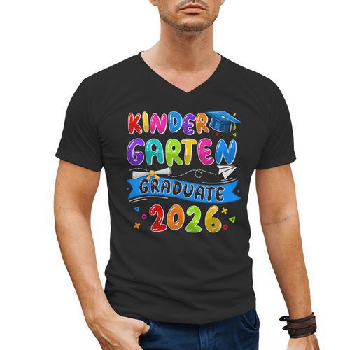 Kindergarten Graduate Kindergarten Class Of 2026 Graduation Men's V-Neck T-Shirt - Best Gift Smart