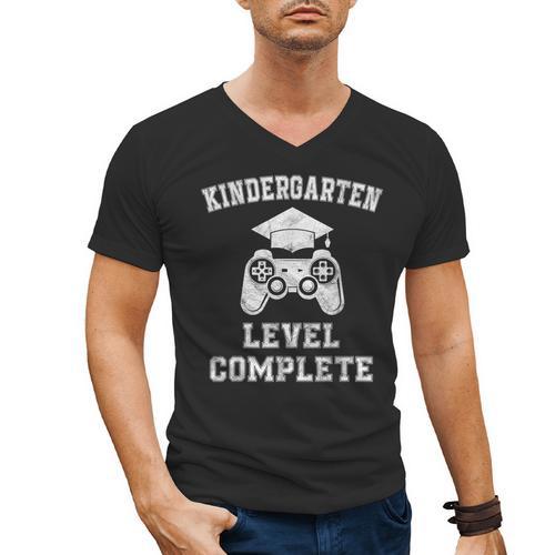 Kindergarten Level Complete Retro Graduation Video Gamer Men's V-Neck T-Shirt - Best Gift Smart